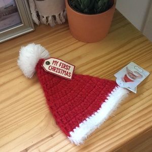 "My First Christmas" infant Santa hat